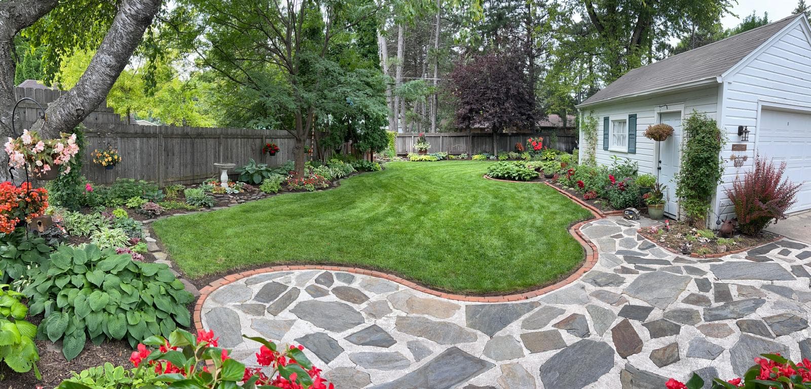 A beautiful garden with flowers and plants