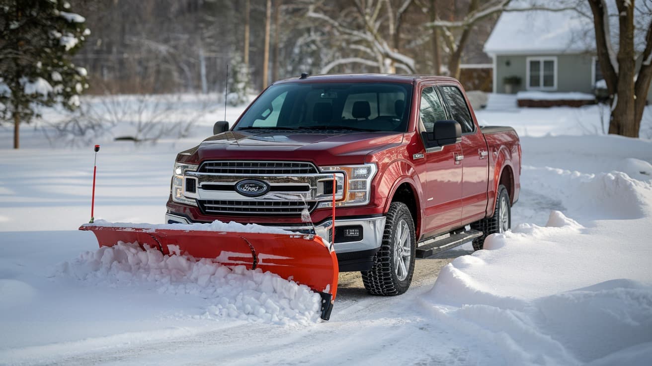 A truck clearing snow